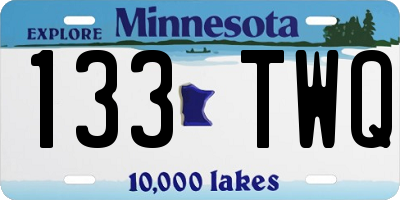 MN license plate 133TWQ