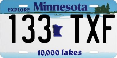 MN license plate 133TXF
