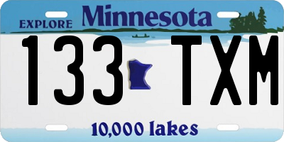 MN license plate 133TXM