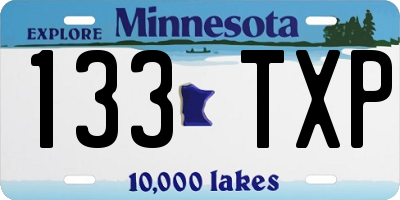 MN license plate 133TXP