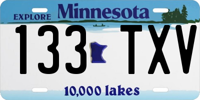 MN license plate 133TXV