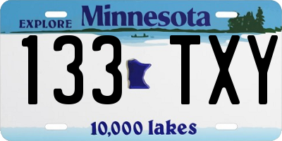 MN license plate 133TXY