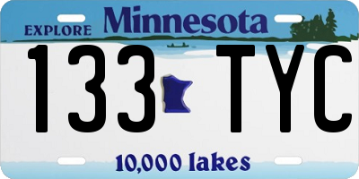 MN license plate 133TYC