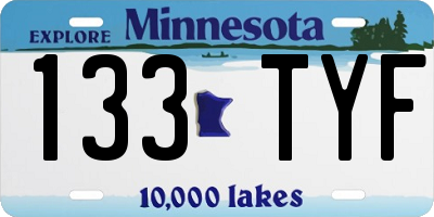 MN license plate 133TYF