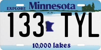 MN license plate 133TYL