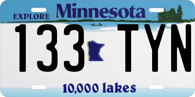 MN license plate 133TYN