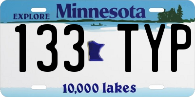 MN license plate 133TYP