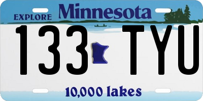 MN license plate 133TYU