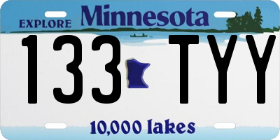 MN license plate 133TYY