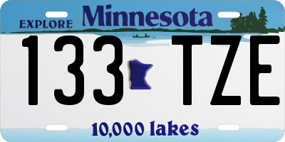 MN license plate 133TZE
