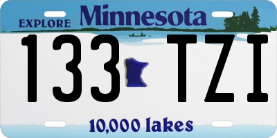 MN license plate 133TZI