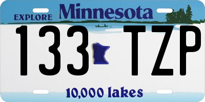 MN license plate 133TZP