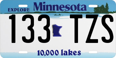 MN license plate 133TZS