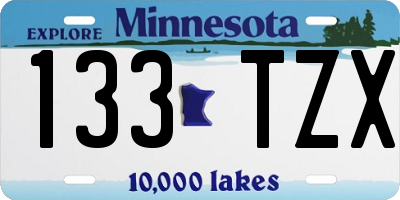 MN license plate 133TZX