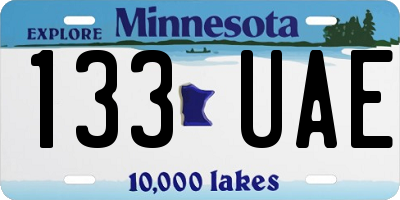 MN license plate 133UAE