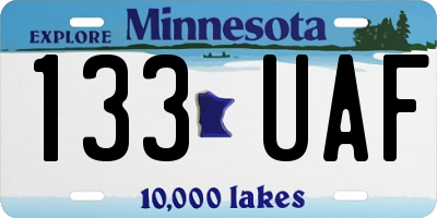 MN license plate 133UAF