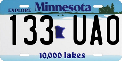 MN license plate 133UAO