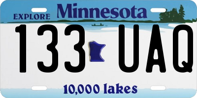 MN license plate 133UAQ
