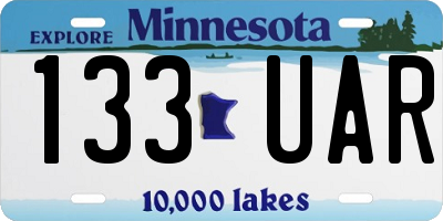 MN license plate 133UAR