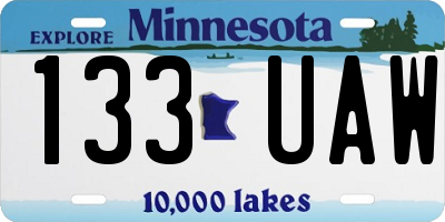 MN license plate 133UAW