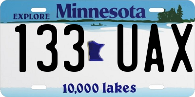 MN license plate 133UAX