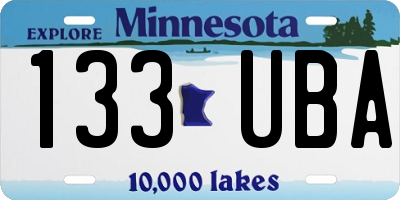 MN license plate 133UBA
