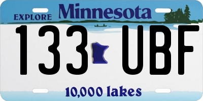 MN license plate 133UBF