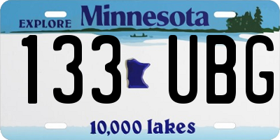 MN license plate 133UBG