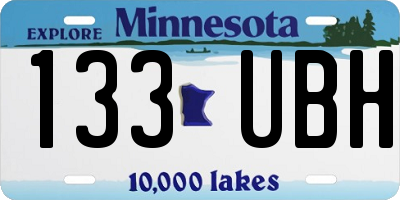 MN license plate 133UBH