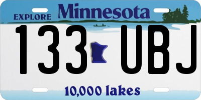 MN license plate 133UBJ