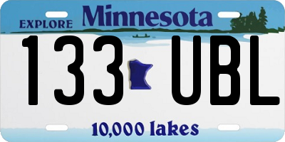MN license plate 133UBL