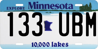MN license plate 133UBM