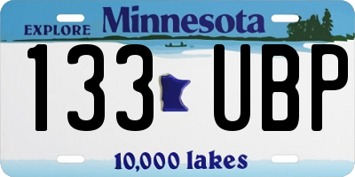 MN license plate 133UBP