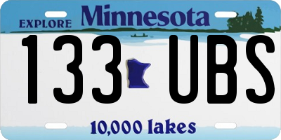 MN license plate 133UBS