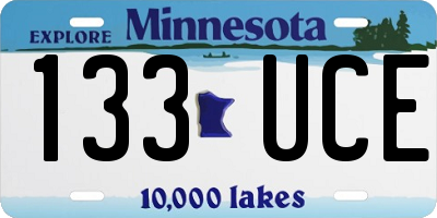 MN license plate 133UCE