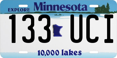 MN license plate 133UCI
