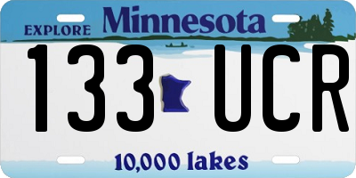 MN license plate 133UCR