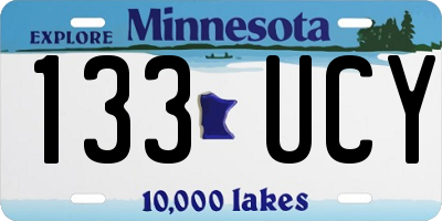 MN license plate 133UCY