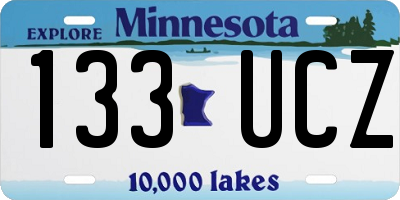MN license plate 133UCZ