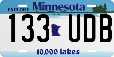 MN license plate 133UDB