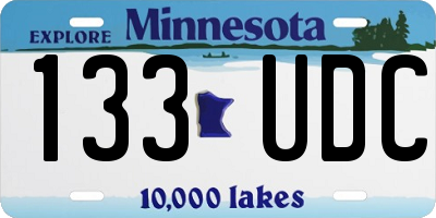 MN license plate 133UDC