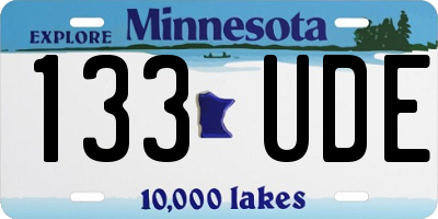MN license plate 133UDE