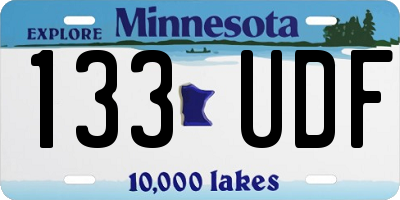 MN license plate 133UDF