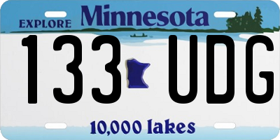 MN license plate 133UDG