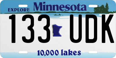 MN license plate 133UDK