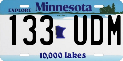 MN license plate 133UDM