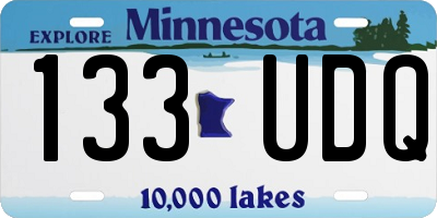 MN license plate 133UDQ