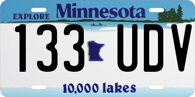 MN license plate 133UDV