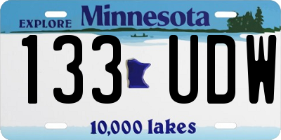 MN license plate 133UDW