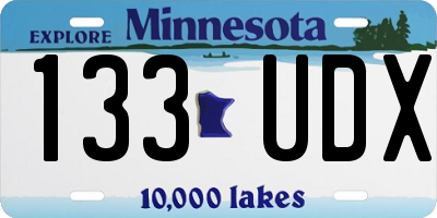 MN license plate 133UDX